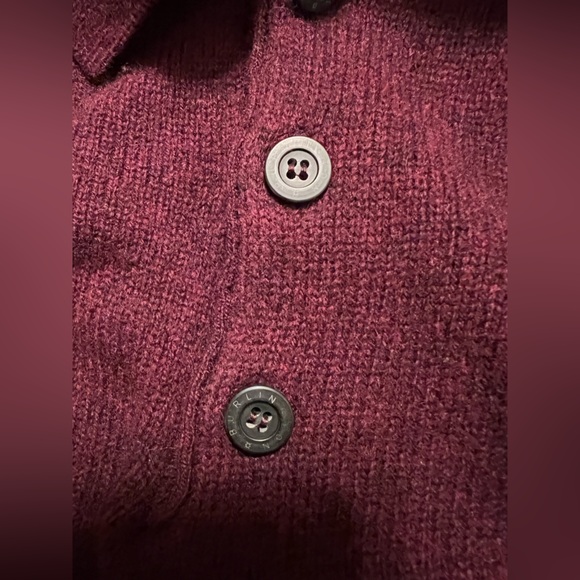 The Original Burlington 100% Lambswool Sweater Men’s Sz 50/ M Collared Burgundy - Picture 4 of 10